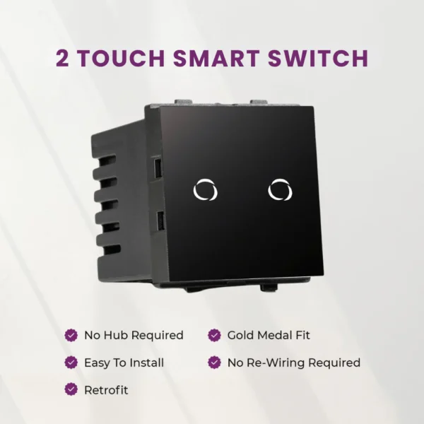 L&G 2 Touch Goldmedal Fit WiFi Smart Switch For AC Features
